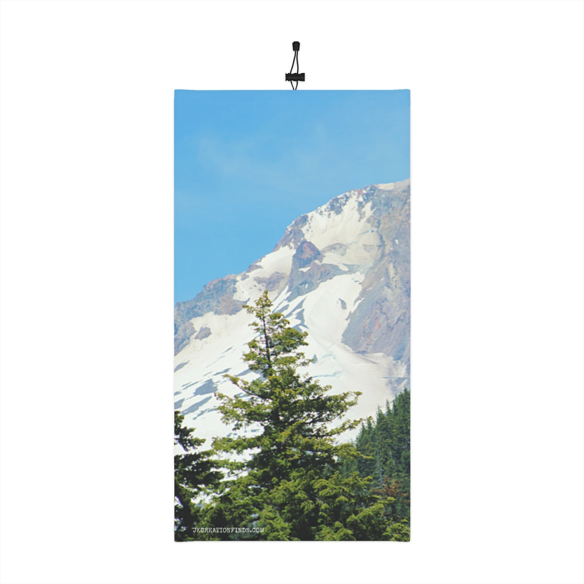 Scenic Snow-Capped Mountain and Pine Tree Tapestry