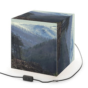 Dark forest snowy mountain peaks scenic view product type