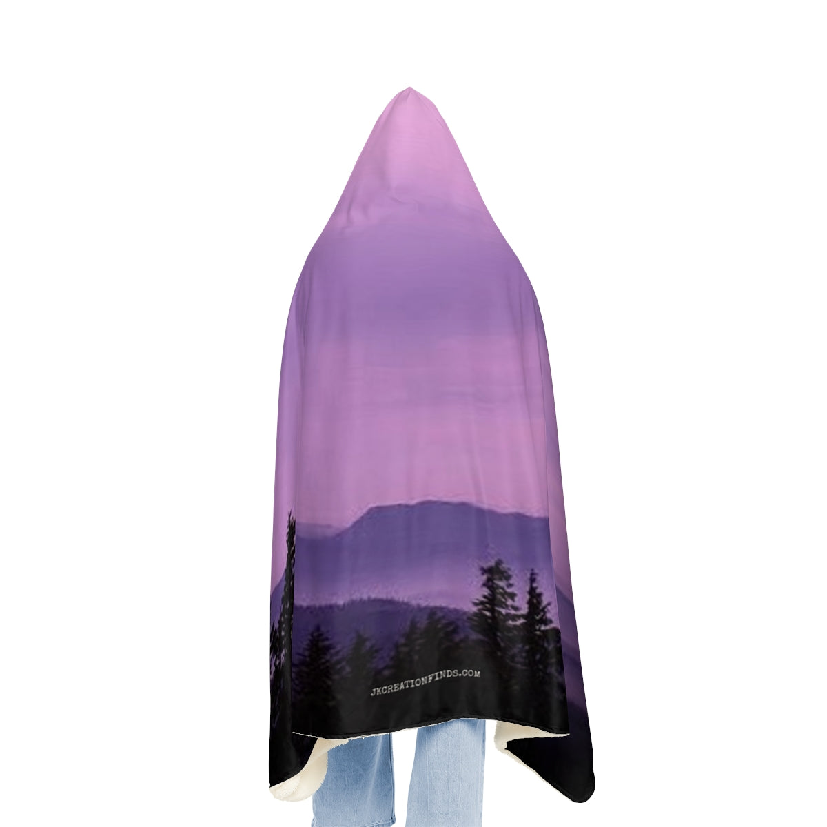Purple Forest Design Hooded Blanket for Cozy Comfort