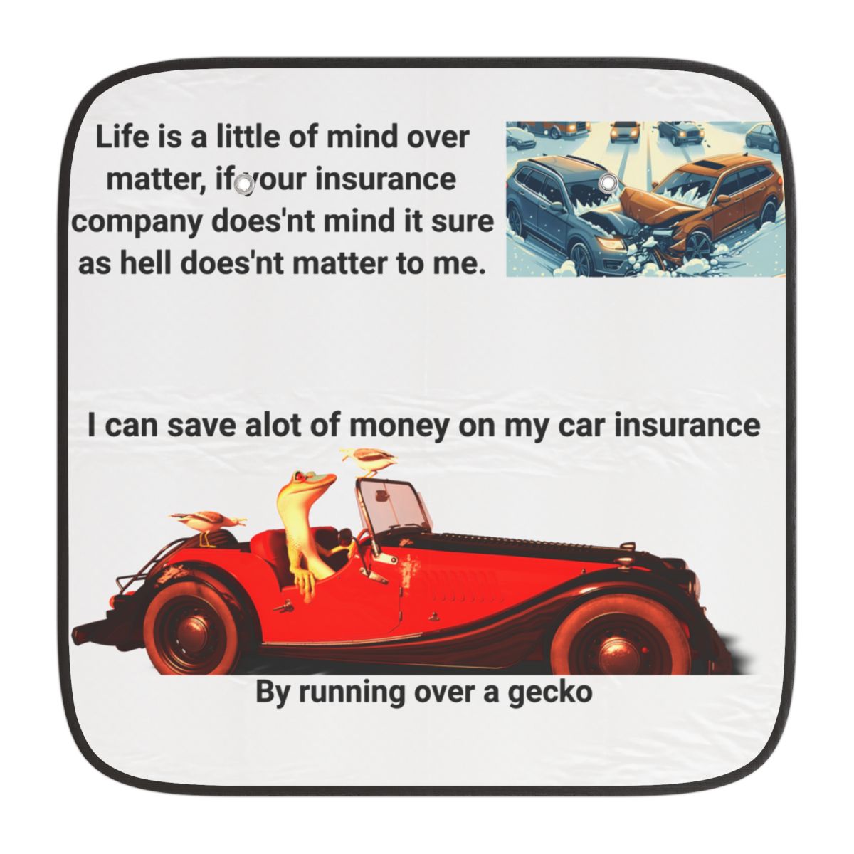 Save Money Insurance with Gecko Car Funny Sunshade