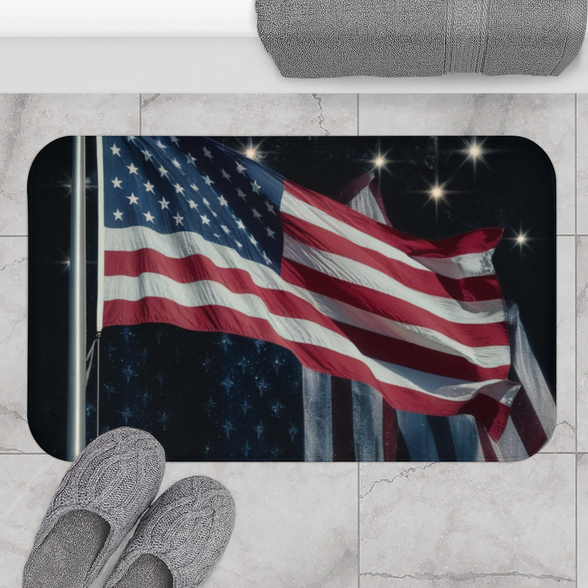 American Flag Stars and Stripes Bath Mat Product