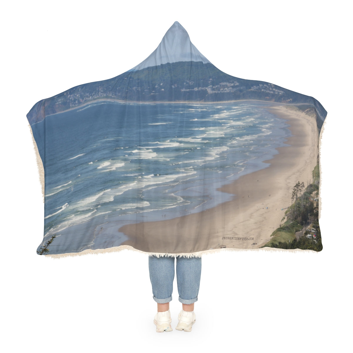 Scenic Coastal View Hooded Blanket Product