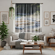 Beachcombing Window Curtain, Driftwood Beach Decor, Coastal Home, Nature Inspired, Ocean View, Serene Beach, Window Covering, Nautical