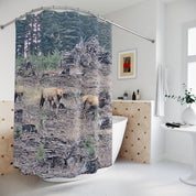 Wildlife Forest Scene Patterned Shower Curtain