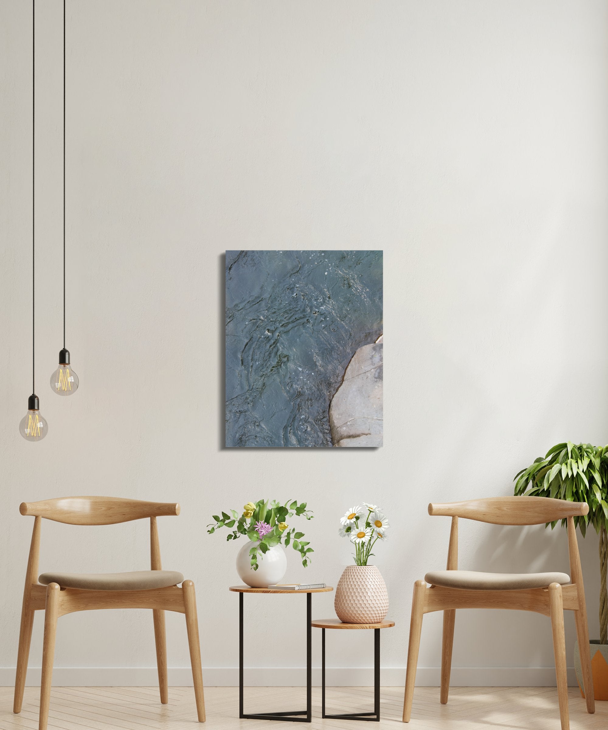 Abstract Water and Rock Wall Art for Contemporary Product