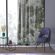 Floral Patterned Curtain with Sheer Details Drapery