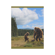 Bigfoot Family in Forest Scenic Art Poster