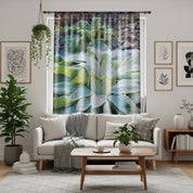 Lamb's Ear Window Curtain, Morning Dew Drops Pattern, Nature Inspired, Modern Home Decor, Unique Window Coverings, Botanical Print, Garden
