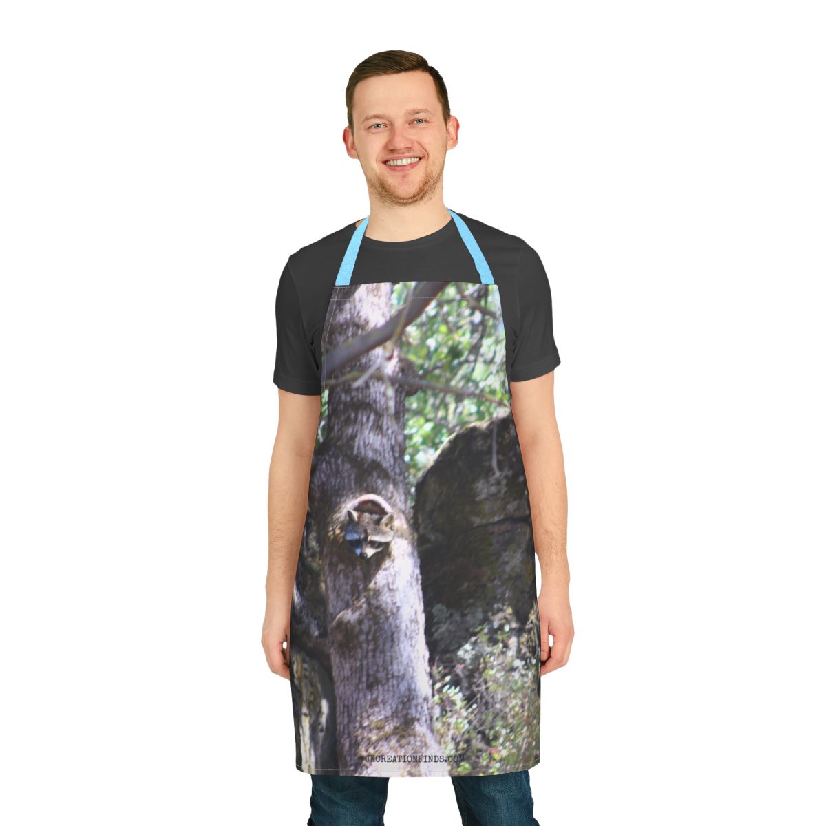 Raccoon in Tree Forest Print Adjustable Apron
