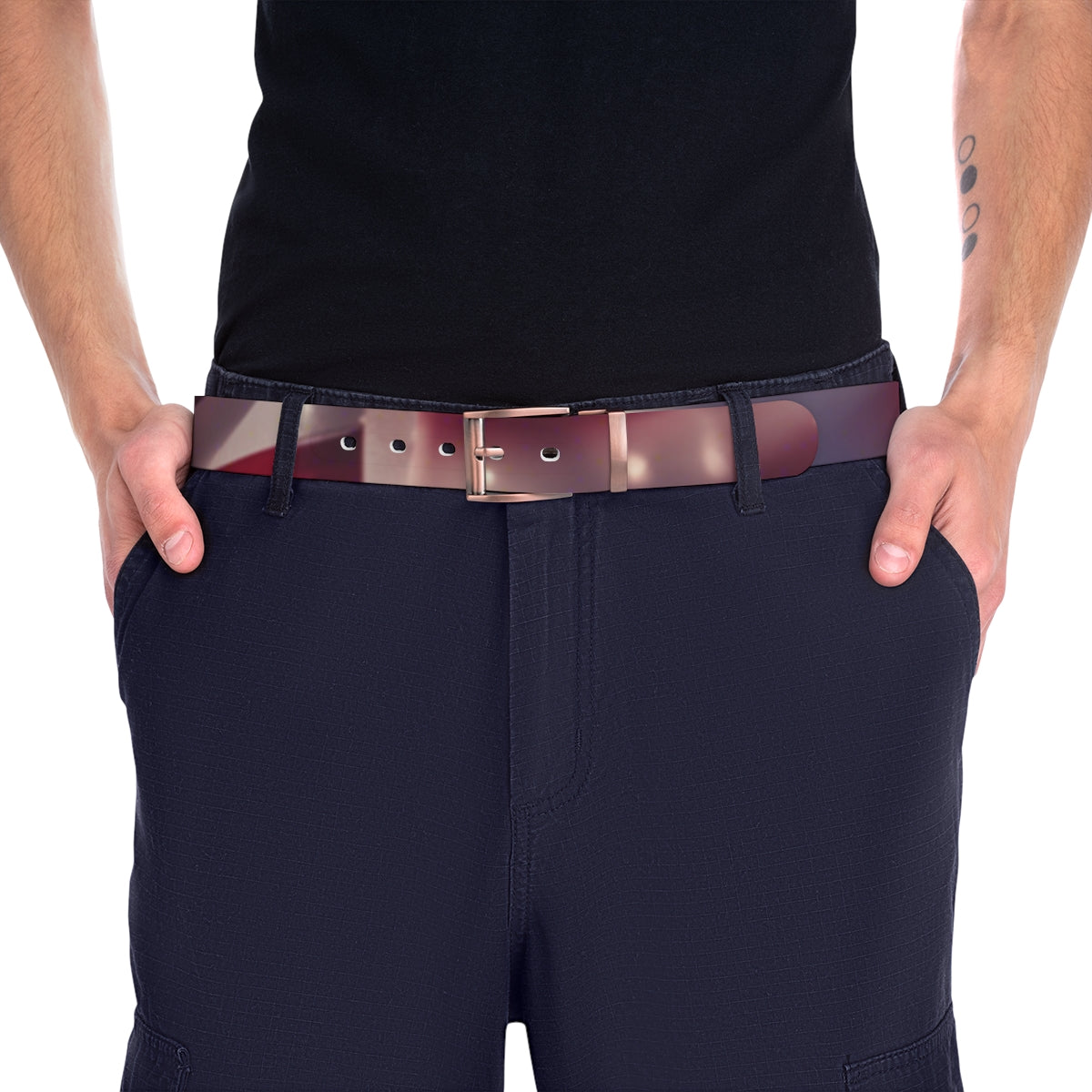 Stylish Maroon Belt with Silver Buckle Accessory