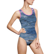 Ocean Waves Design One-Piece Swimsuit Product