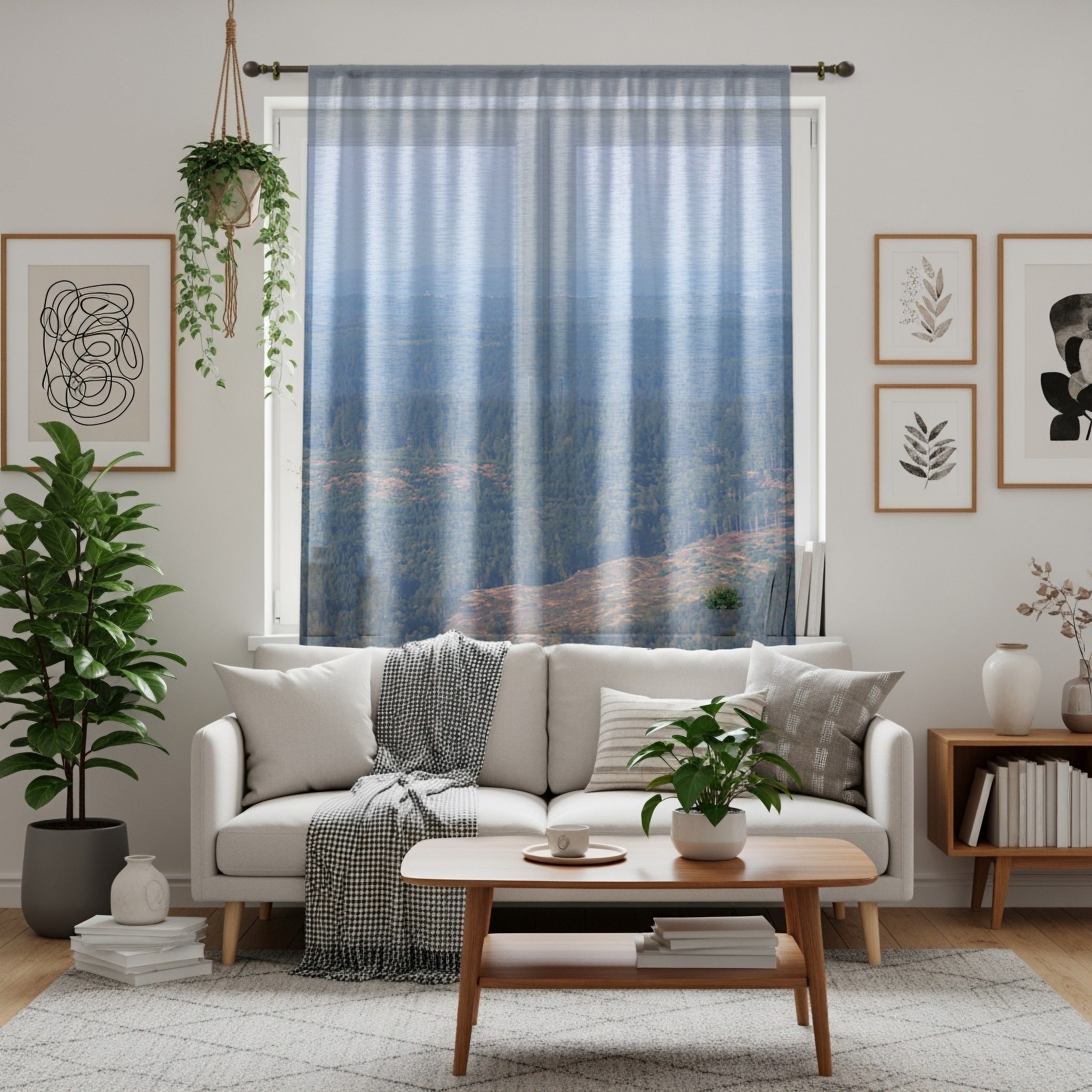 Aerial View Window Curtain, Forest Canopy, Mountains, Nature Inspired Decor, Landscape Curtains, Scenic Window Treatment, Greenery Window