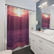 Purple Sunset Over Ocean Shower Curtain Product
