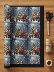 Festive Santa Claus Wrapping Paper Rolls for Christmas
