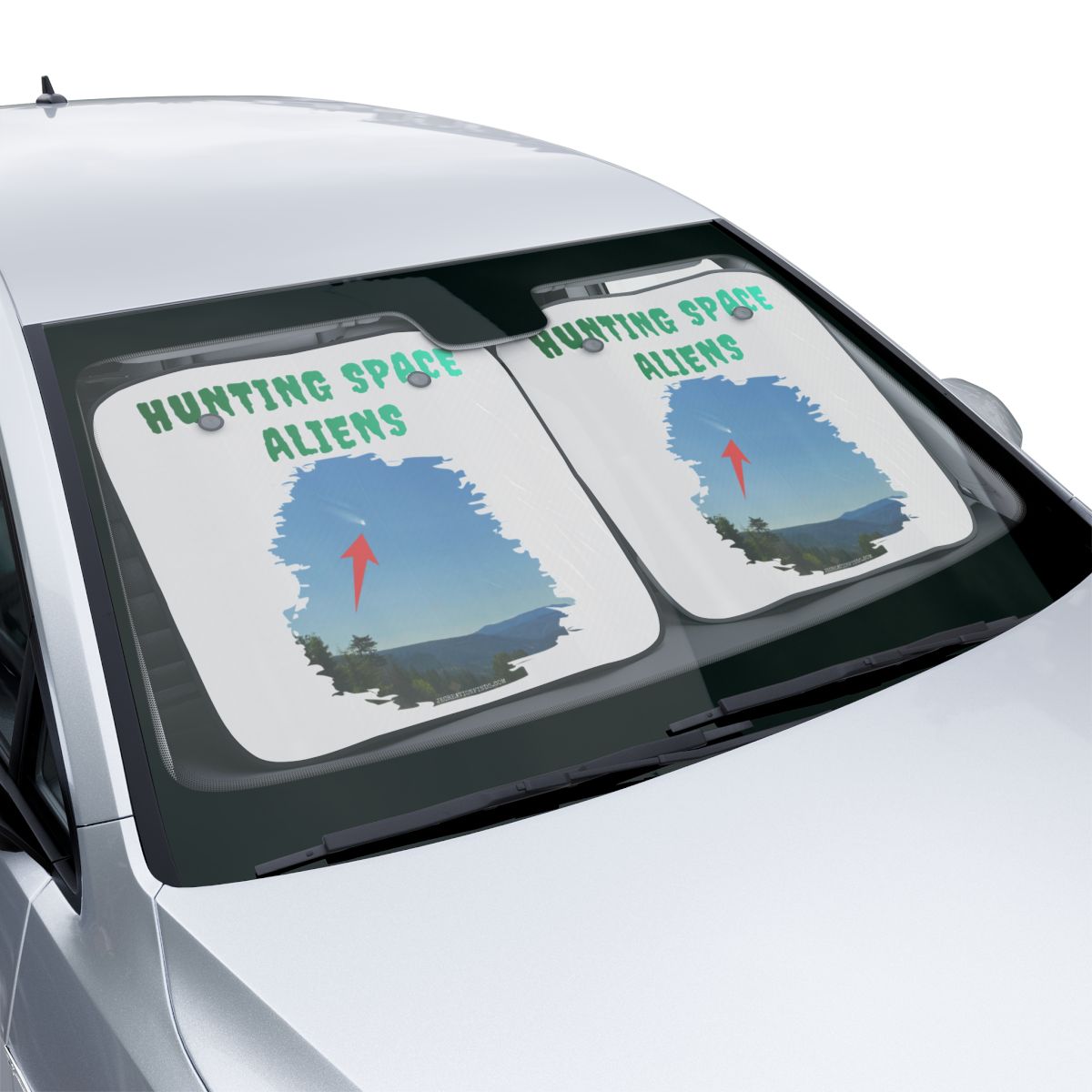 Hunting Space Aliens Windshield Sunshade Car Accessory