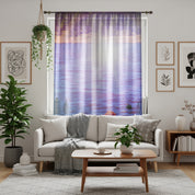 Tranquil Ocean Sunset Print for Living Room Curtain