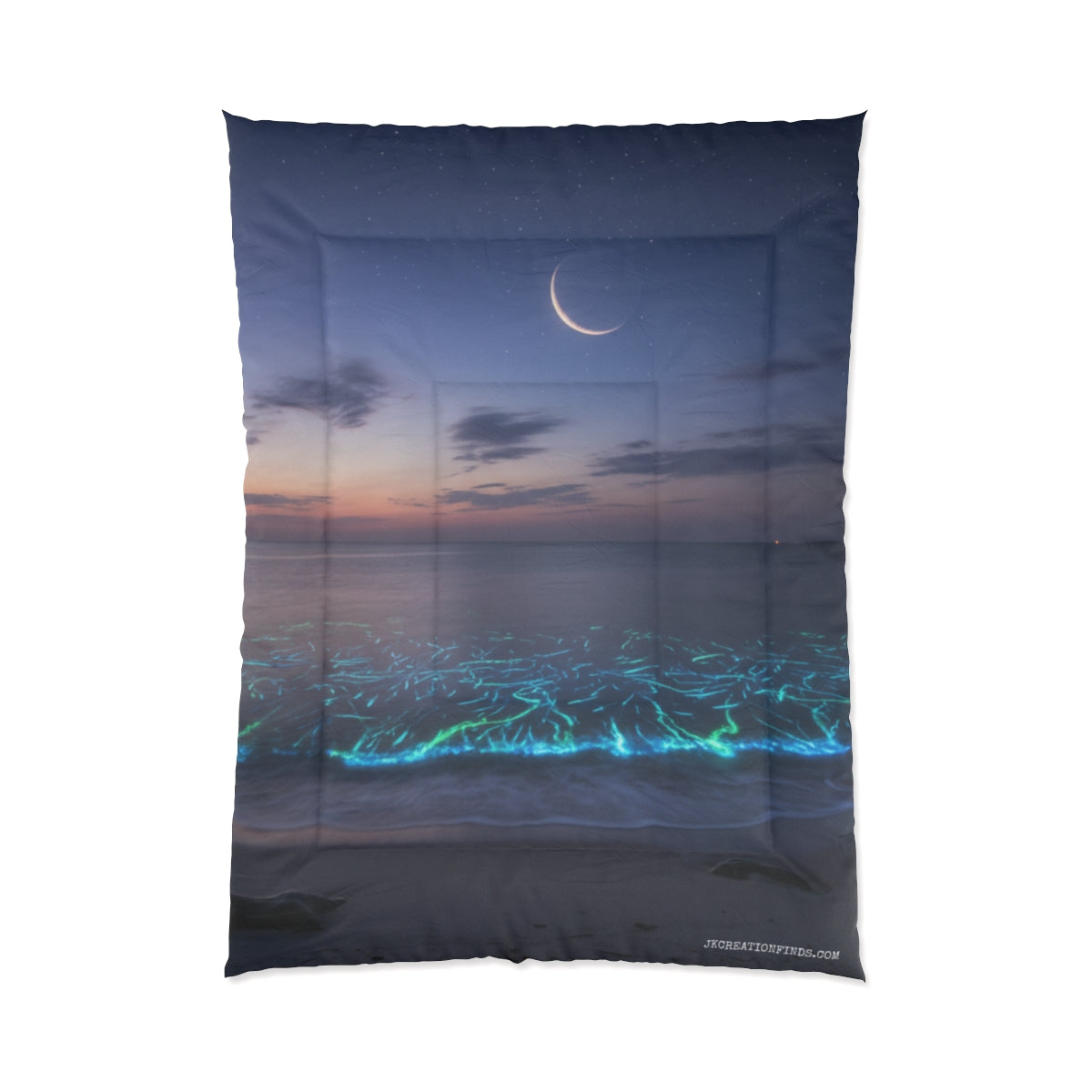 Serenity Moonlit Ocean Scene Decorative Blanket