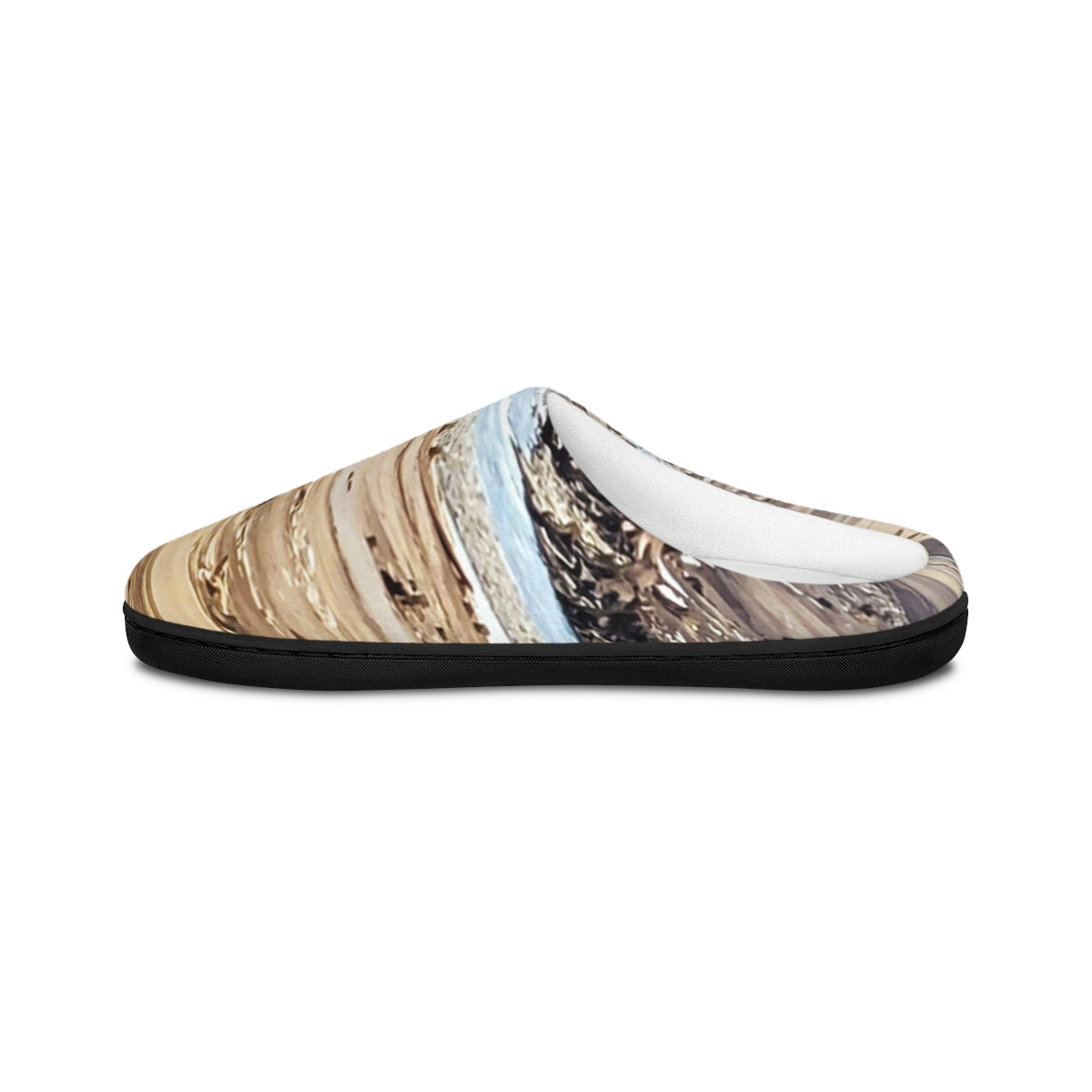 Abstract Brown and Blue Patterned Slip-On Shoes