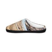 Abstract Brown and Blue Patterned Slip-On Shoes