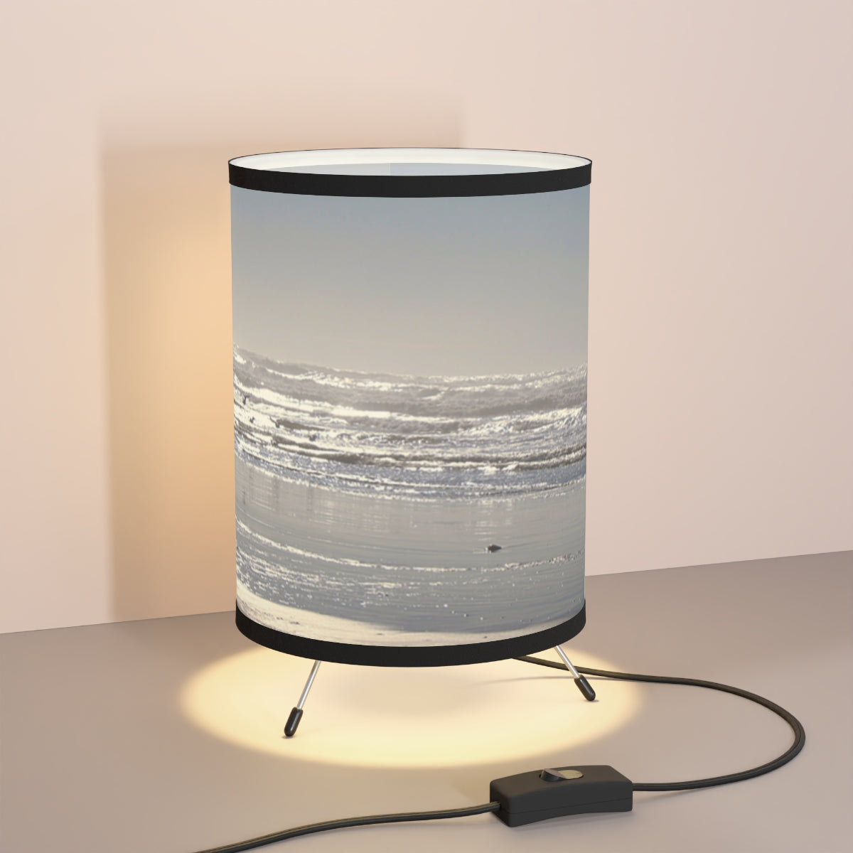 Tranquil Ocean Waves Illuminated Table Lamp
