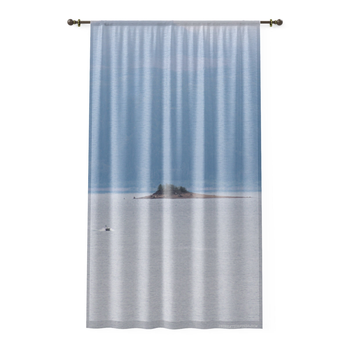 Tranquil Island Scene Decorative Curtain for Home Use