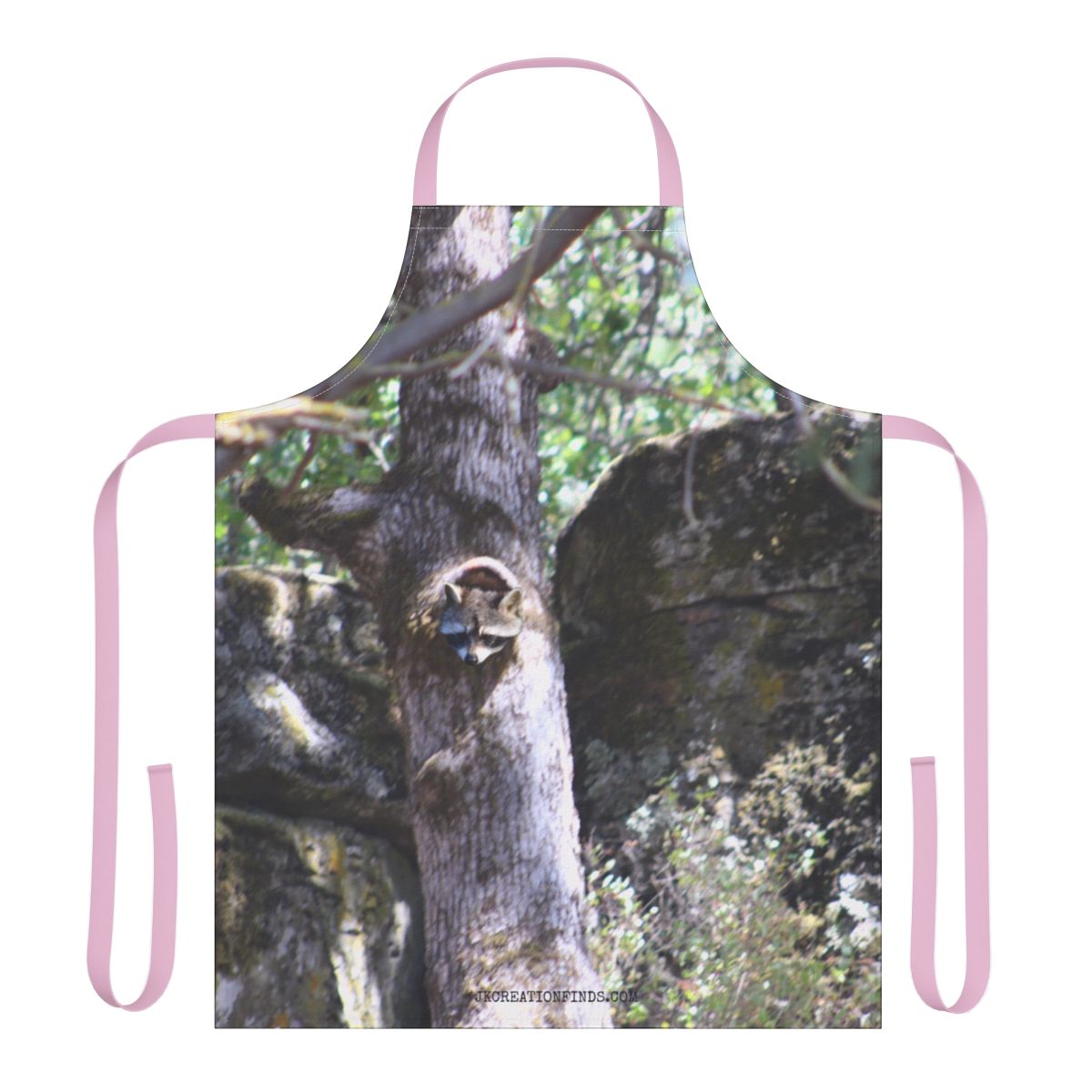 Raccoon Sticking Head Out Of Tree Art Apron