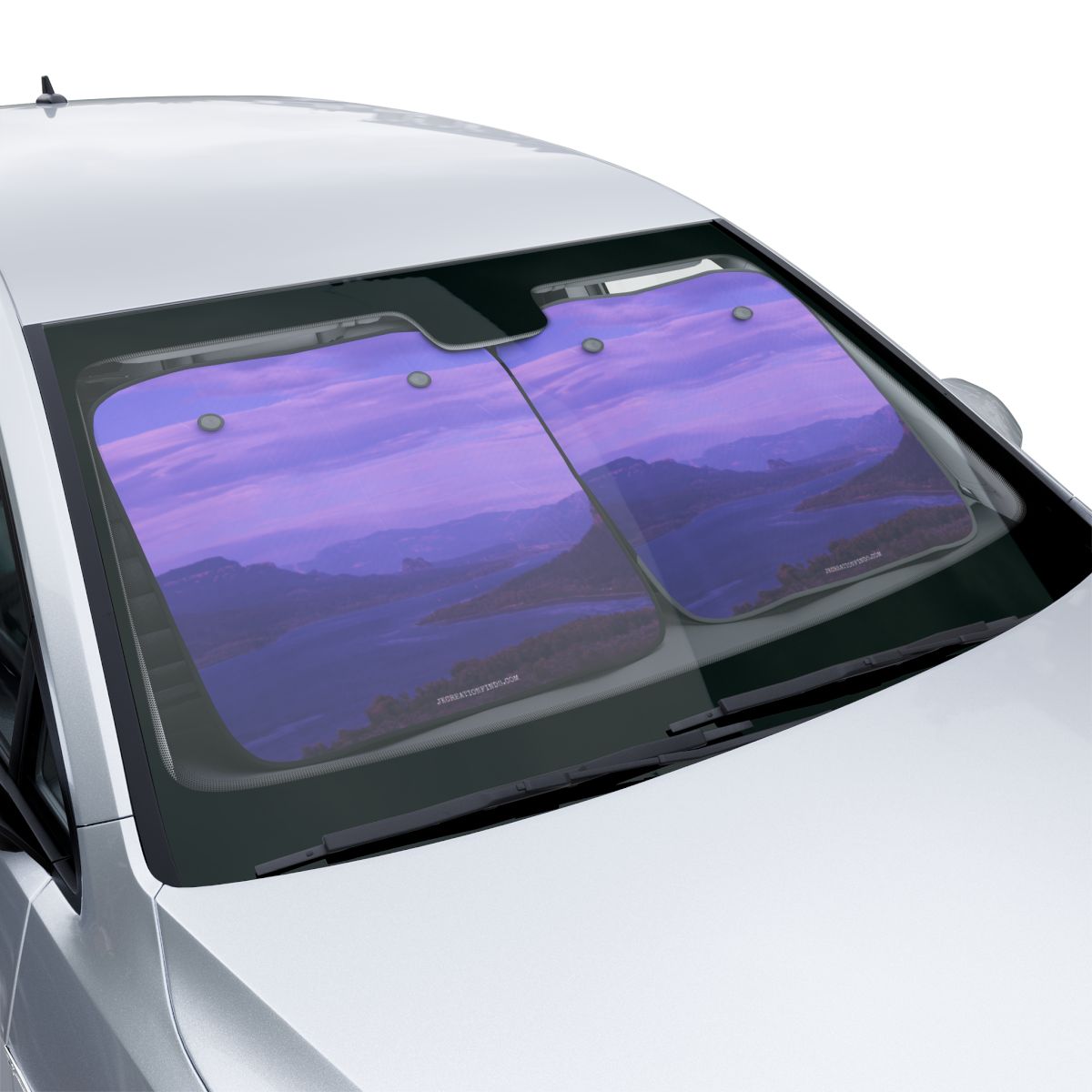 Scenic Mountain and Lake Car Windshield Sun Shade