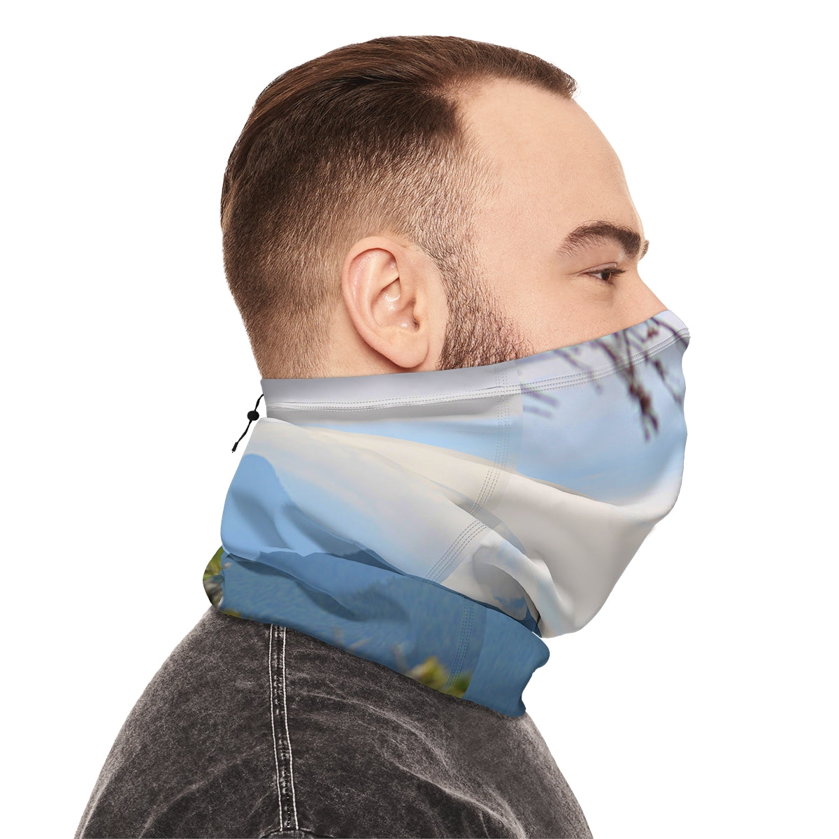 Scenic Mountain Landscape Neck Gaiter for Outdoor Use
