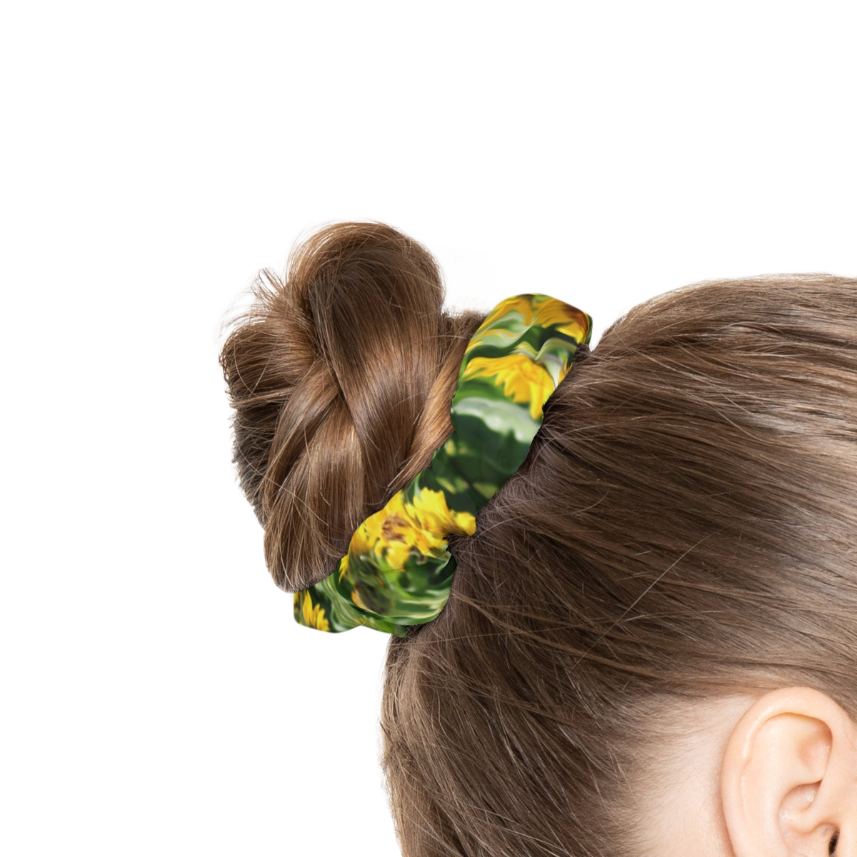 Stylish Yellow and Green Floral Pattern Hair Accessory