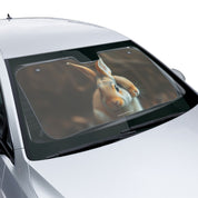 Cute Rabbit with Folded Ears Windshield Sunshade
