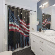 Elegant American Flag Shower Curtain for Bathroom Decor