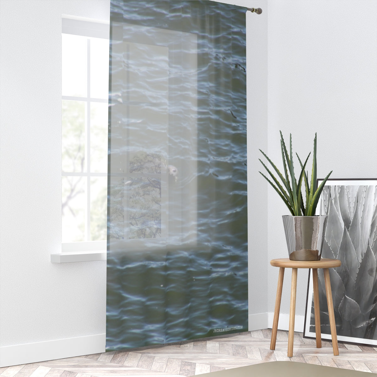 Seal Window Curtain, Ocean View Curtain, Marine Animal Art, Cute Sea Animal Decor, Coastal Home Decor, Unique Window Treatment