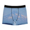 Boxer briefs featuring a snow-capped mountain landscape print.