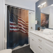 American Flag Design Bathroom Shower Curtain Decor