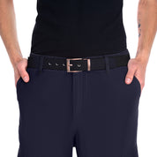 Stylish Black Belt with Rose Gold Buckle Accessory