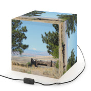 Scenic Desert Mountain Pine Tree Stone Bench Desk Lamp product type