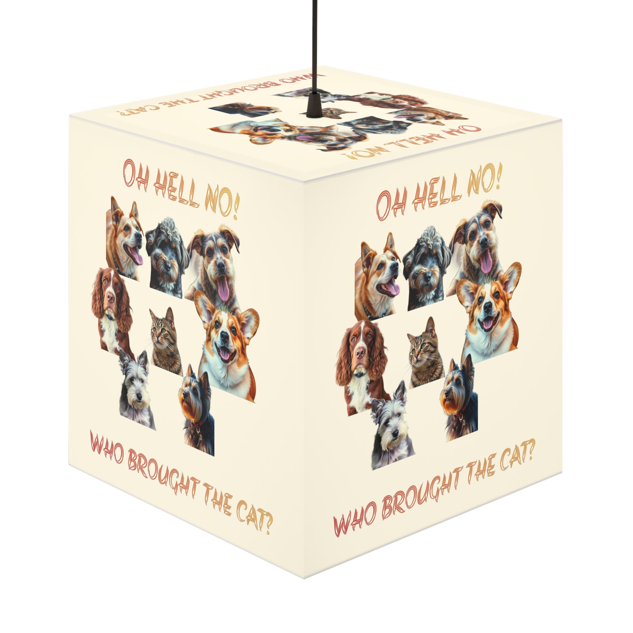 Oh Hell No Who Brought The Cat Dogs Funny Lampshade product type