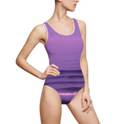Purple Ocean Waves One-Piece Swimsuit fashion