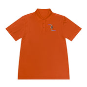 Bright Orange Polo Shirt with Unique Graphic Design