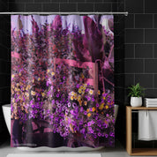 Vibrant Floral and Cart Design Shower Curtain
