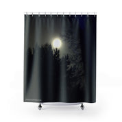 Scenic Moonlit Night Forest Shower Curtain