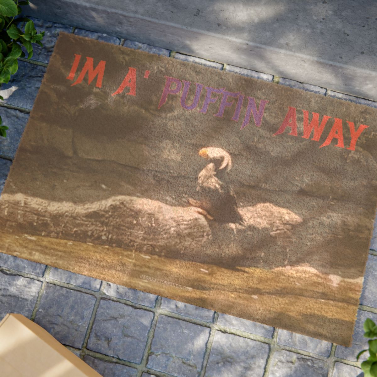 I'm A' Puffin Away Printed Door Mat Entrance Rug