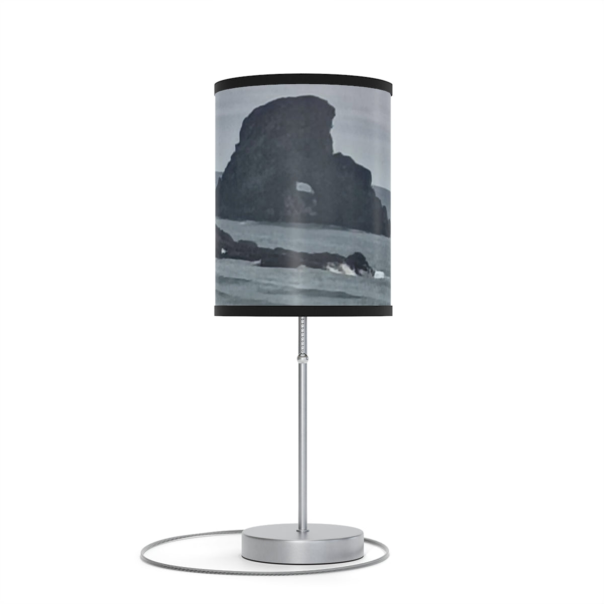Coastal Rock Formation Table Lamp with Beach Scene
