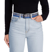 Stylish Blue Pattern Belt for Women's Fashion Accessory