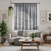 Glacier Window Curtain, Frozen Landscape Drapes, Mountain Range Decor, Abstract Scenic Curtains, Grey Nature Art, Modern Window Coverings
