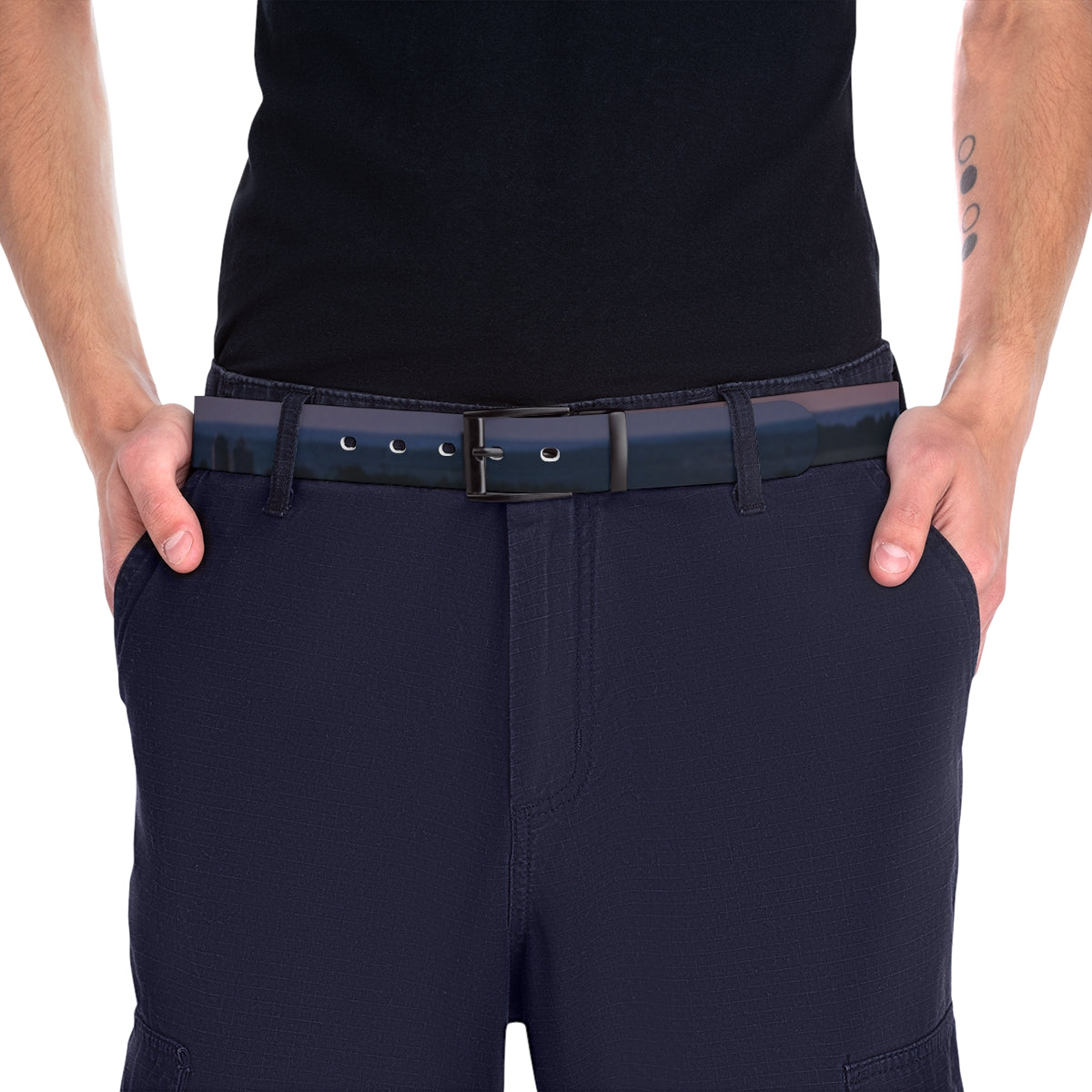 Stylish Blue Belt with Black Buckle for Casual Wear