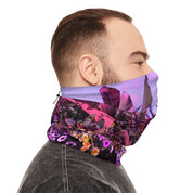 Vibrant Purple Floral Neck Gaiter for Outdoor Activities