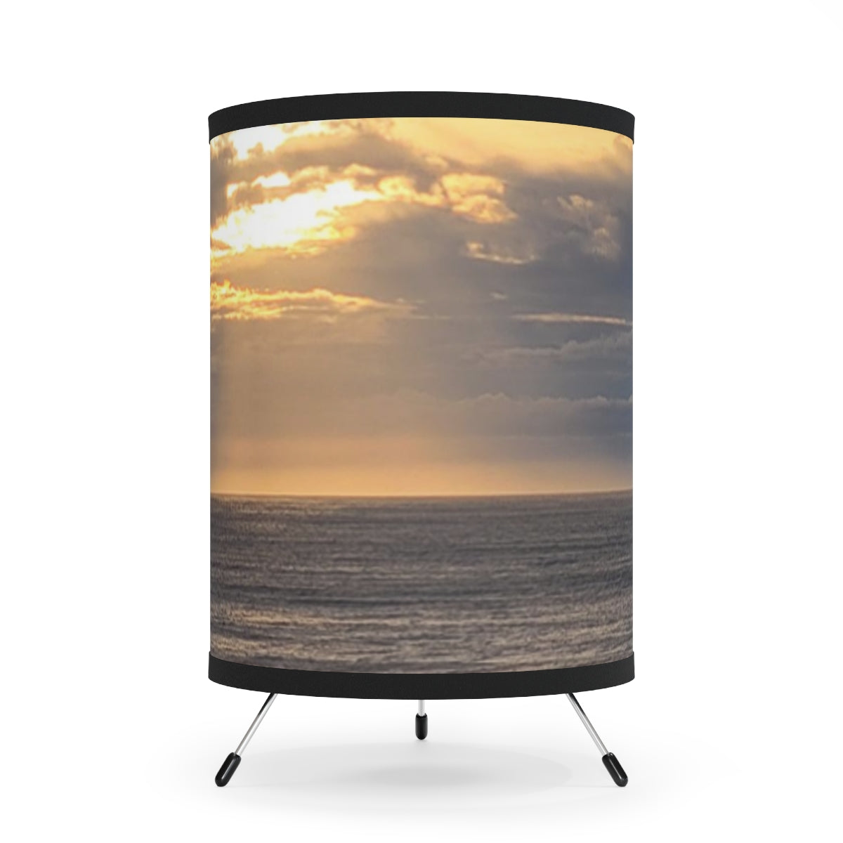 Serene Ocean and Sunset Print Lampshade