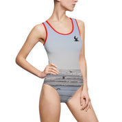 Seaside Beach Scene One-Piece Swimsuit