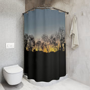 Breathtaking Sunset Silhouette Shower Curtain for Bathroom